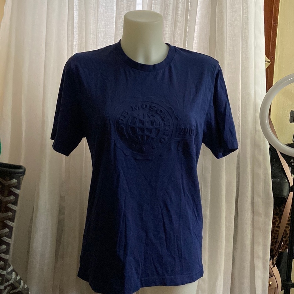 Love Moschino Men’s Navy Blue Logo T-Shirt - Size small